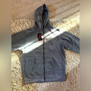 Triple Play Salt & Pepper Size Large Zip-Up Sweatshirt/Hoodie